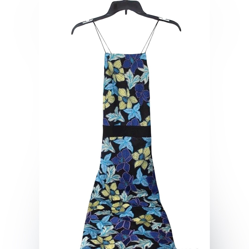 Topshop Floral Print Crochet Halter Dress Sz 2 US 6 UK $330 NWT Limited Edition - Picture 3 of 6